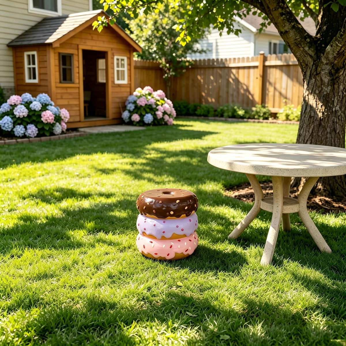 13.4" Cute Pig Side Table w/ Watermelon Top, Resin Plant Stand, Pink+Red