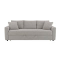 Connie Beige Bouclé Sleeper Sectional with Two Toss Pillows