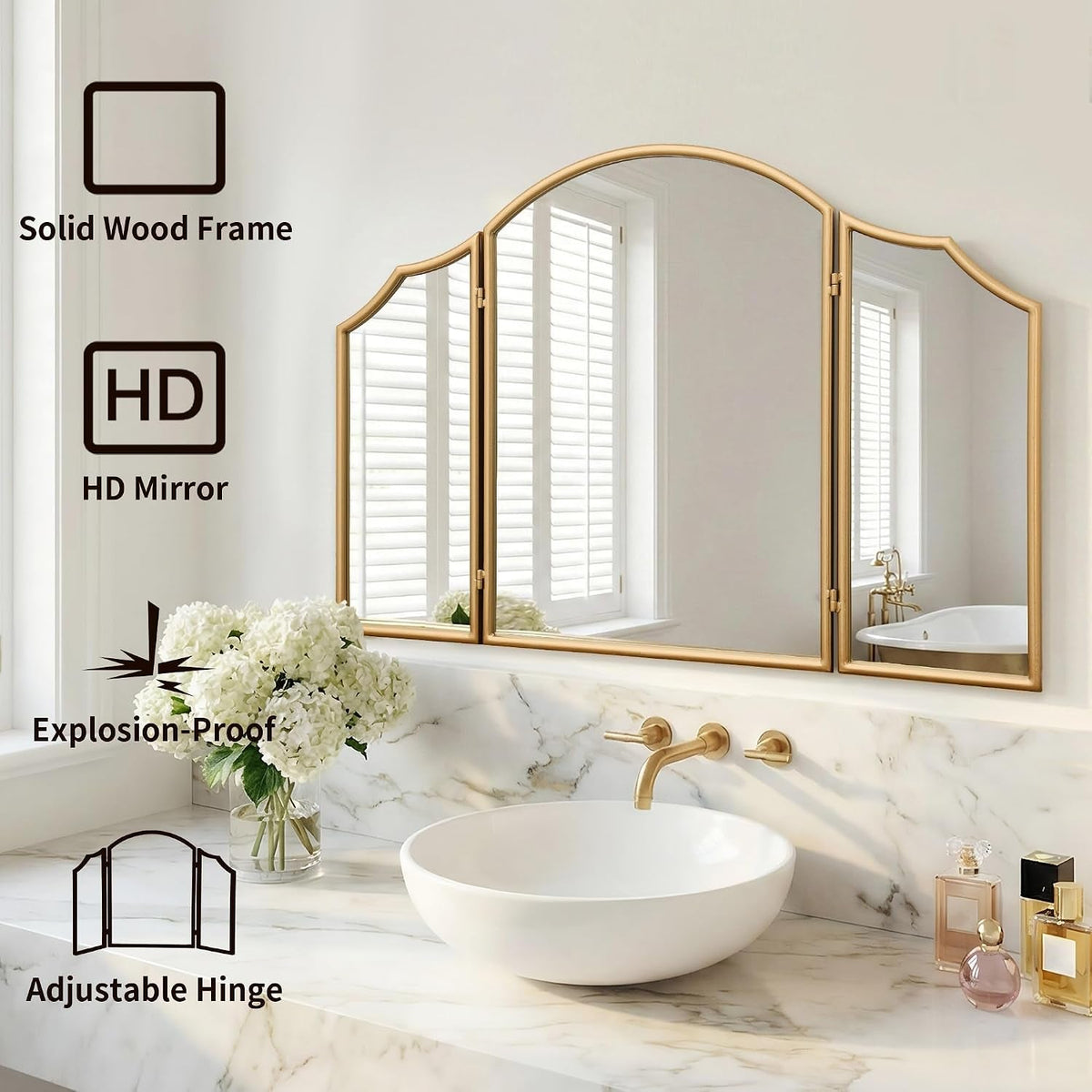 Gold Scalloped Vanity Wall Mirror