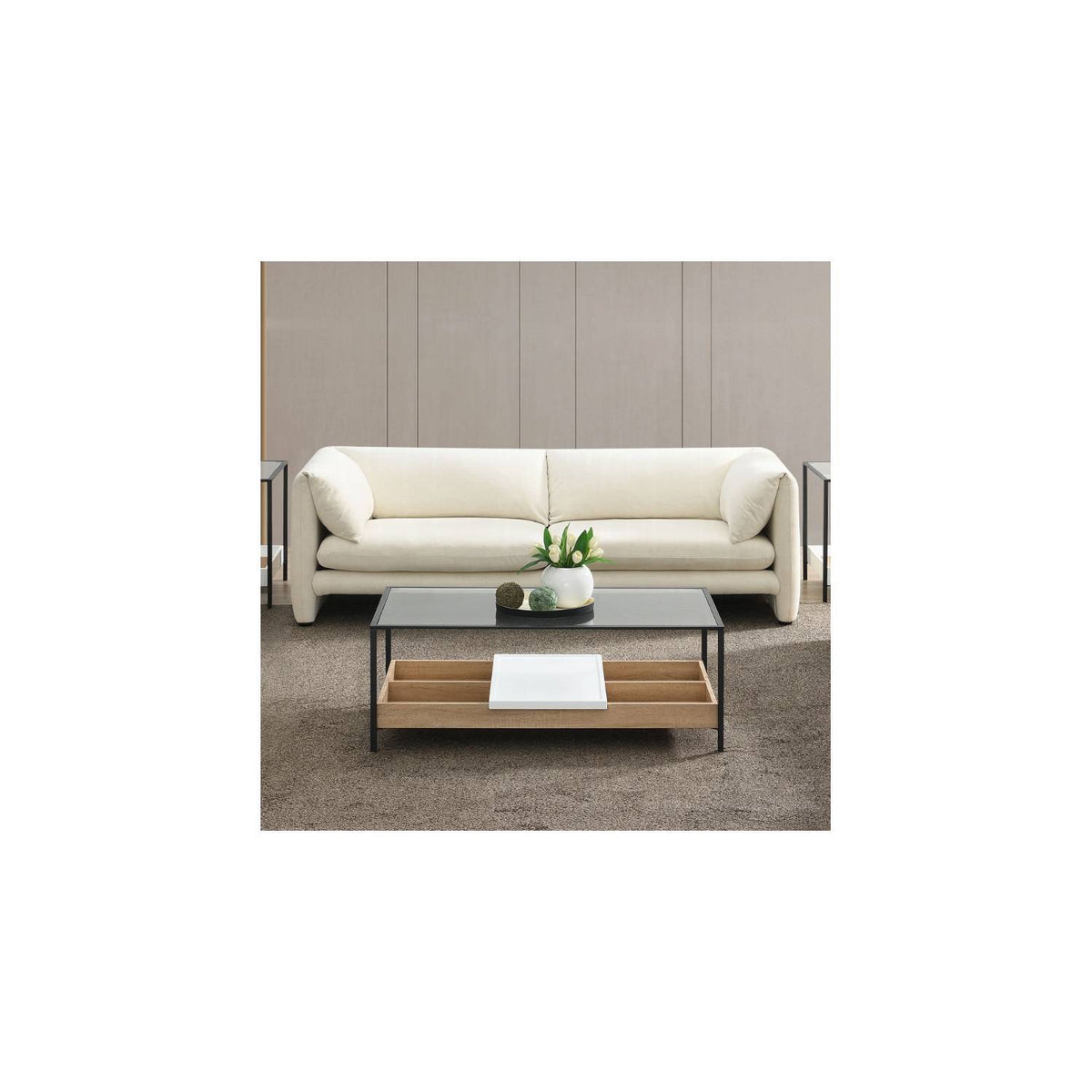 Jaeda Beige Bouclé Sofa