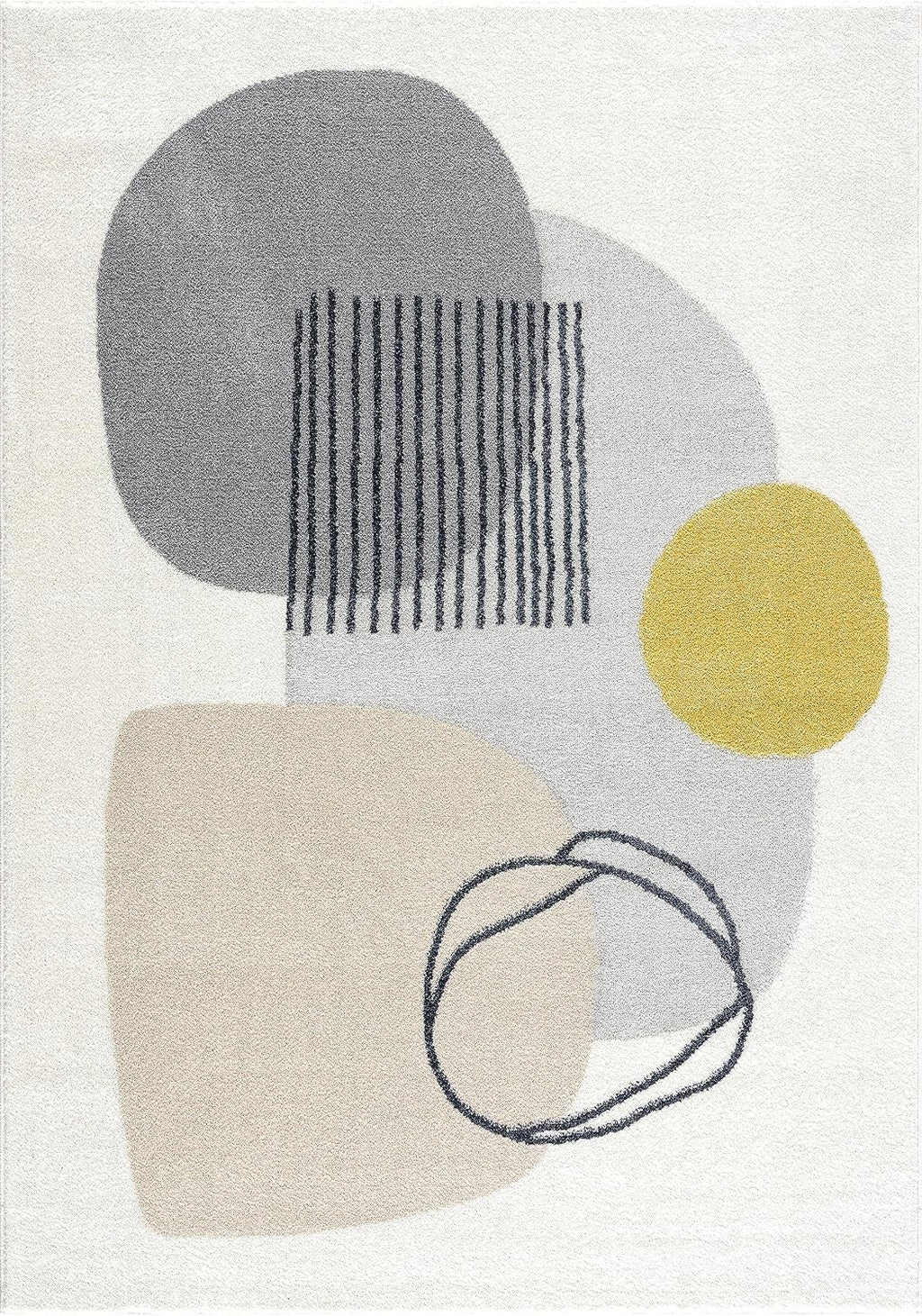 Abani Deco Collection Area Rug - Cream Minimalist Geometric Design - 8'11" x