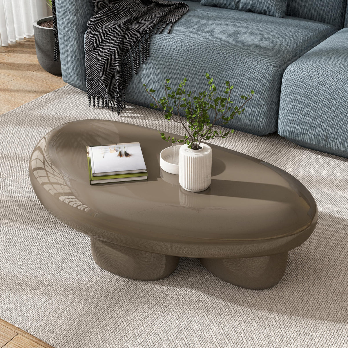Kavren Oval Low Coffee Table Set