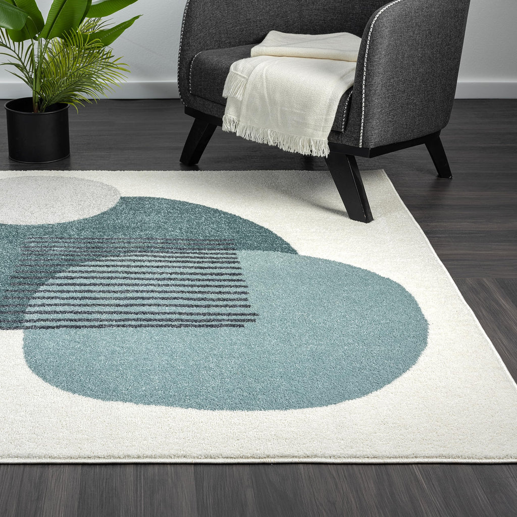 Abani Deco Collection Area Rug - Cream Minimalist Geometric Design - 8'11" x