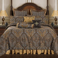 Loom and Mill Luxury Jacquard Comforter Set 9-Piece, Bronze Gold, Queen