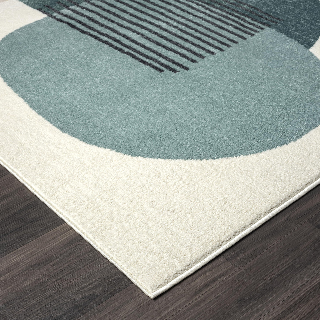 Abani Deco Collection Area Rug - Cream Minimalist Geometric Design - 8'11" x