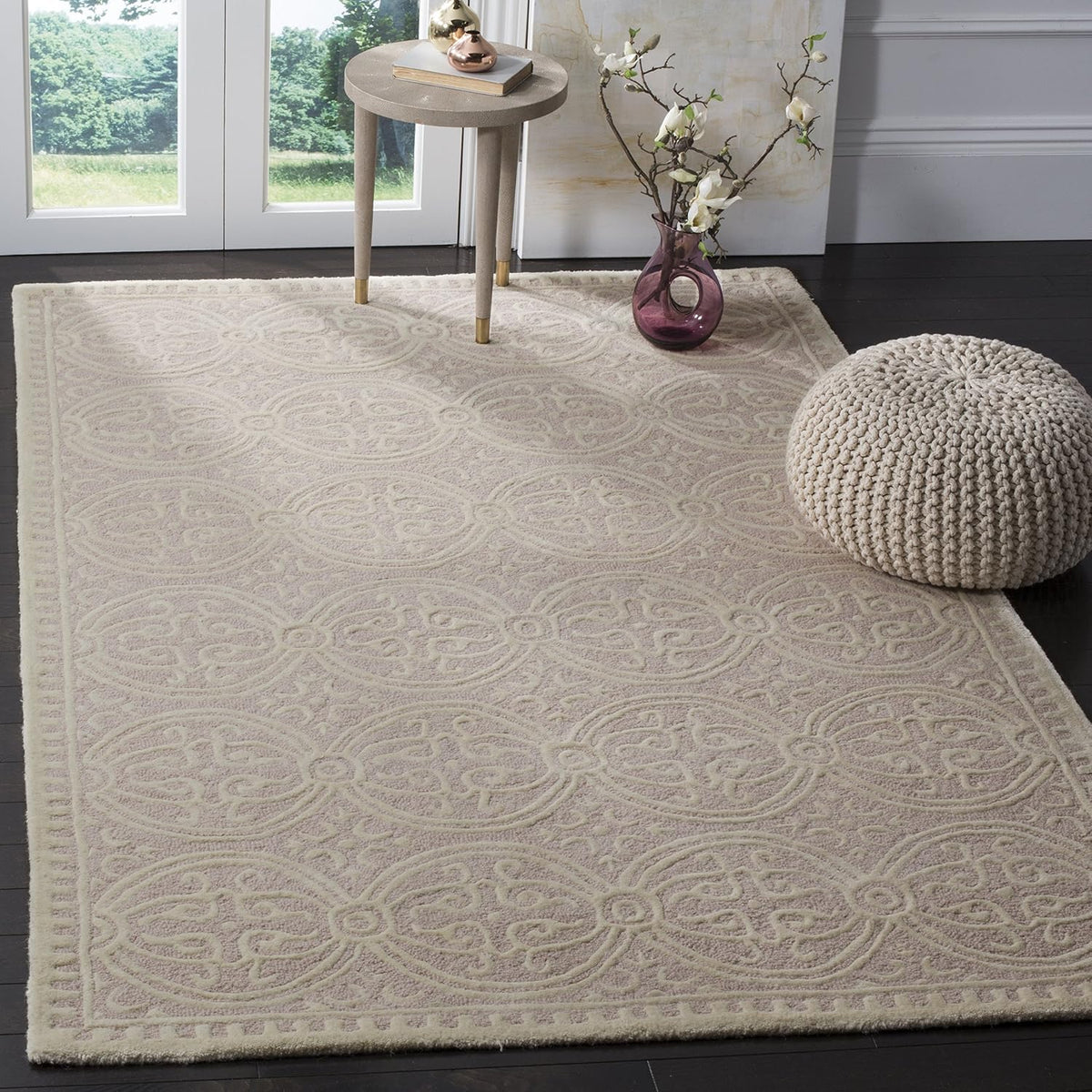 SAFAVIEH Cambridge Wool Area Rug 8'x10', Navy Blue & Ivory CAM123G