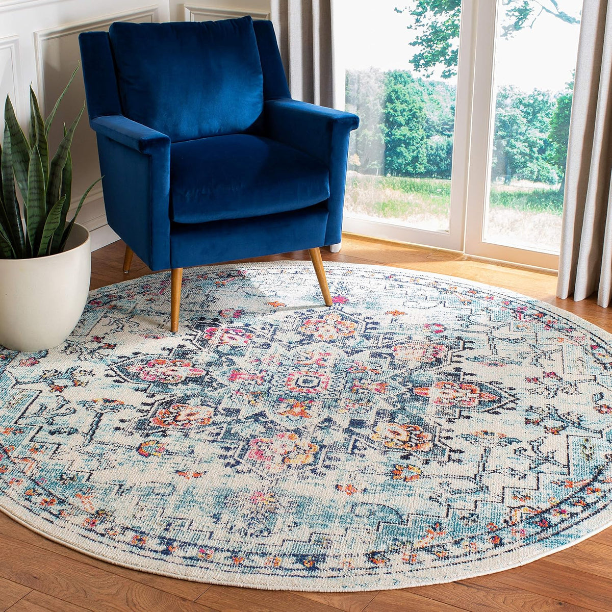 SAFAVIEH Madison Area Rug 8'x10', Traditional Ivory & Light Blue MAD473D