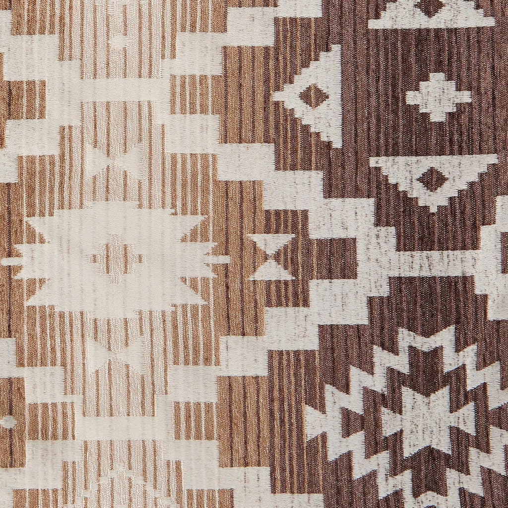 Paseo Road Chalet Aztec 3 Piece King Cream Brown Chenille Comforter Set