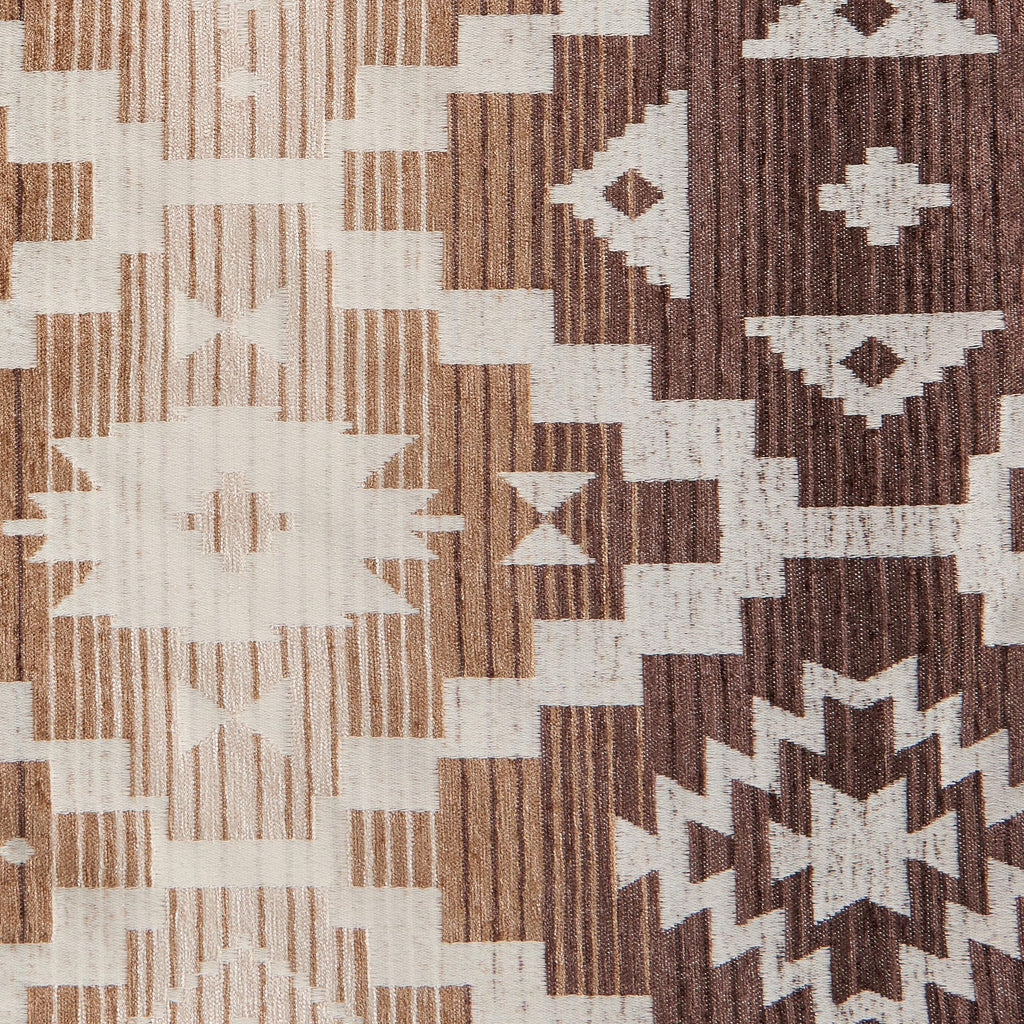 Paseo Road Chalet Aztec 3 Piece King Cream Brown Chenille Comforter Set