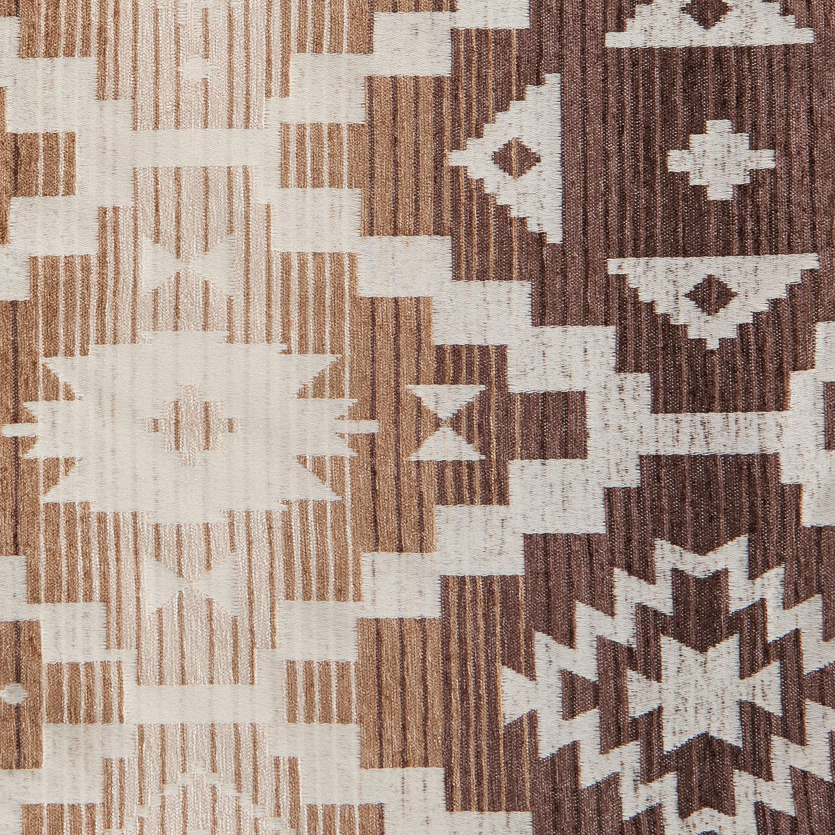 Paseo Road Chalet Aztec 3 Piece King Cream Brown Chenille Comforter Set