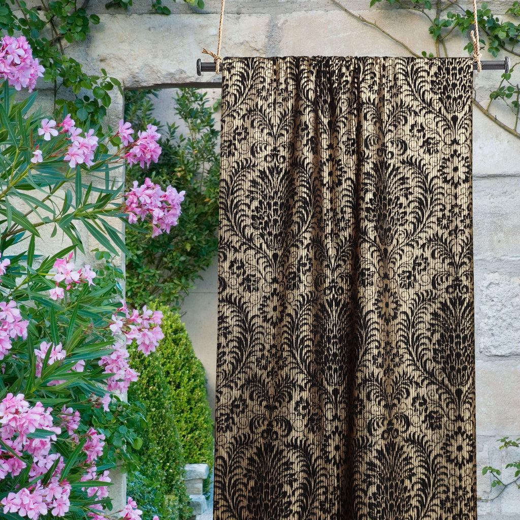 Damask Foil-Print Velvet Blackout Curtains