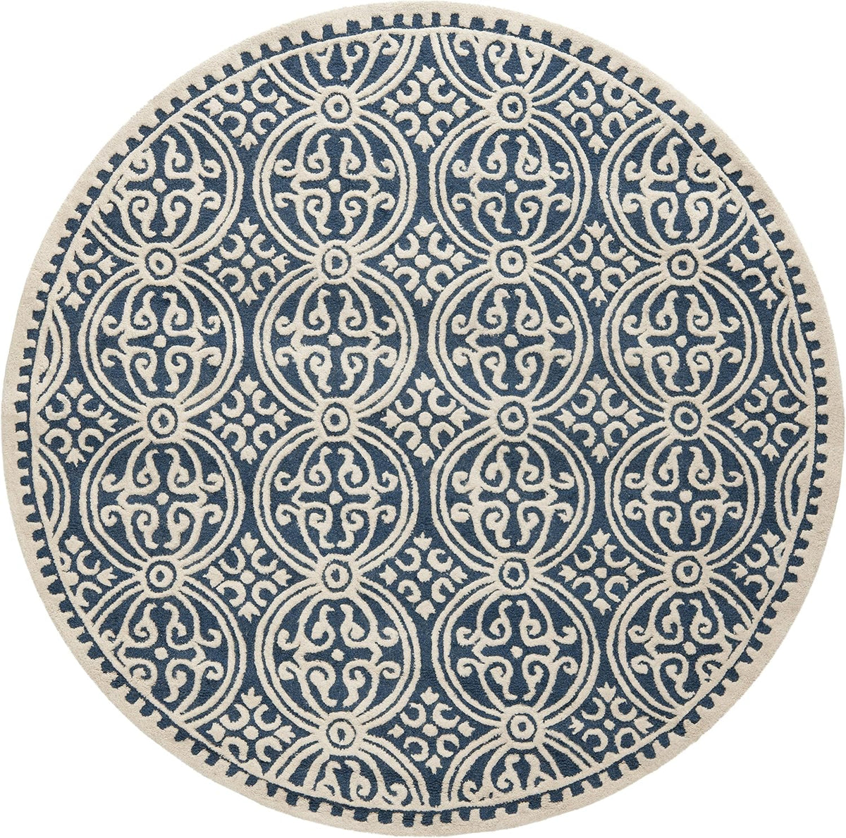 SAFAVIEH Cambridge Wool Area Rug 8'x10', Navy Blue & Ivory CAM123G