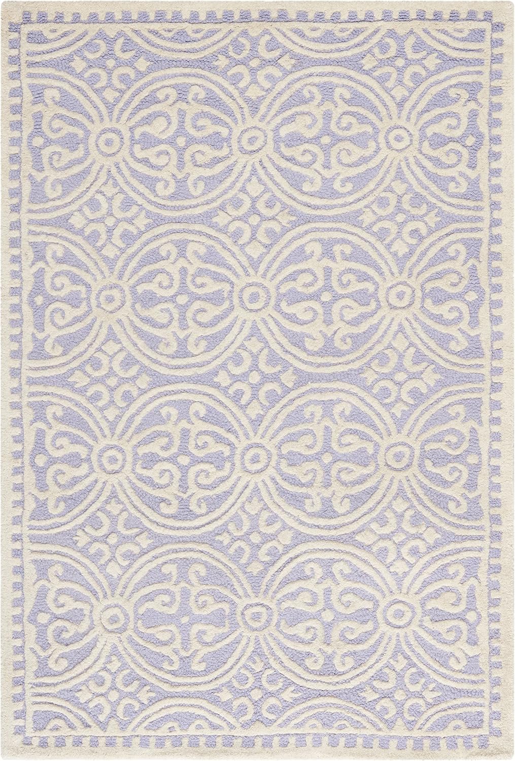 SAFAVIEH Cambridge Wool Area Rug 8'x10', Navy Blue & Ivory CAM123G