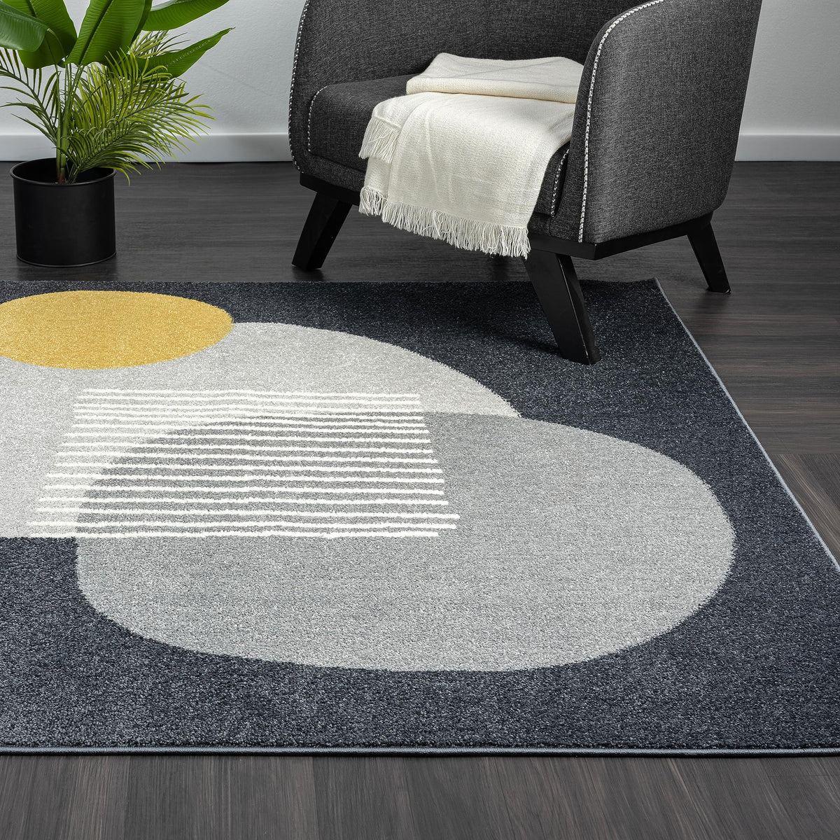 Abani Deco Collection Area Rug - Cream Minimalist Geometric Design - 8'11" x
