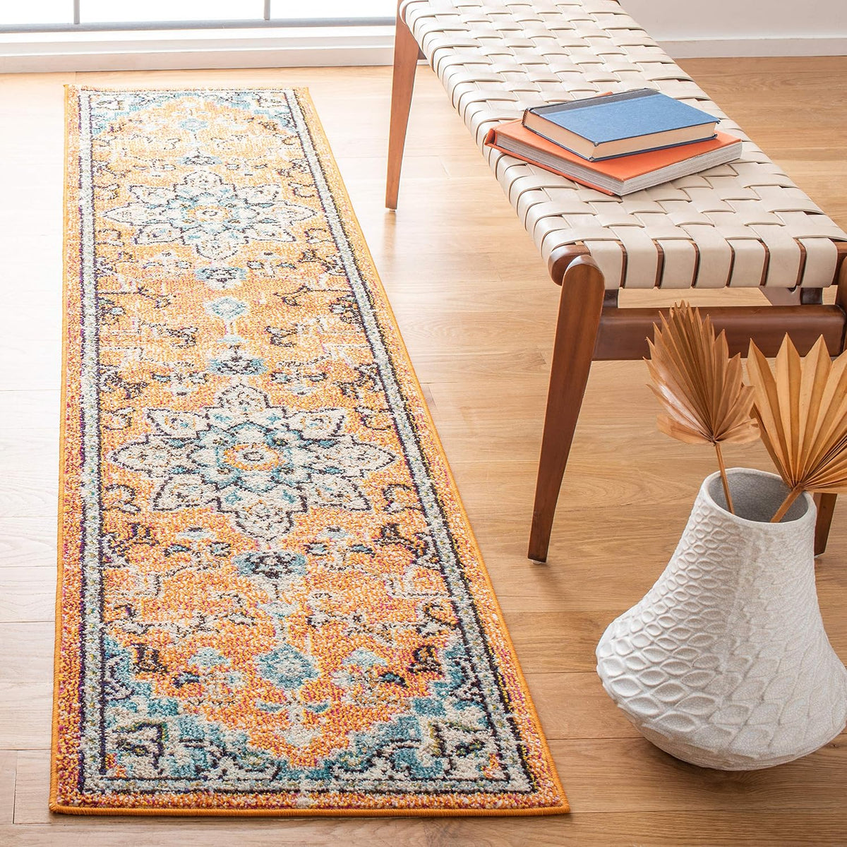 SAFAVIEH Madison Area Rug 8'x10', Traditional Ivory & Light Blue MAD473D