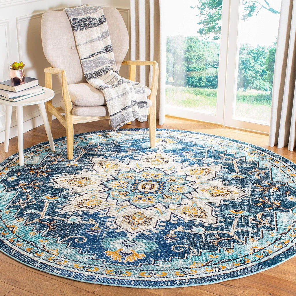 SAFAVIEH Madison Area Rug 8'x10', Traditional Ivory & Light Blue MAD473D