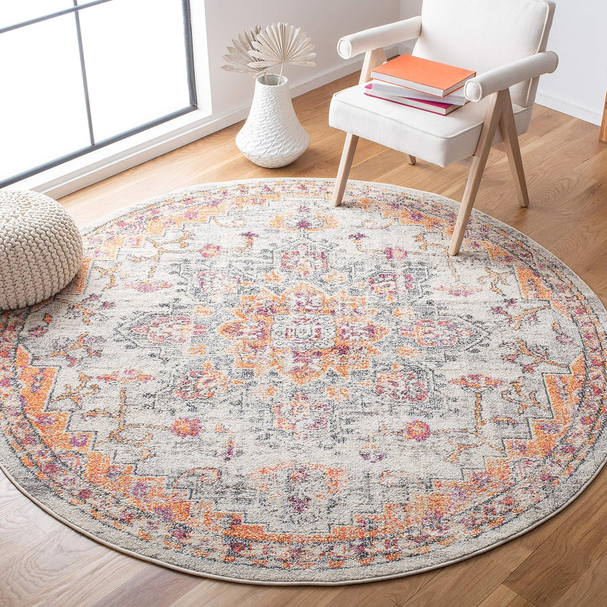 SAFAVIEH Madison Area Rug 8'x10', Traditional Ivory & Light Blue MAD473D