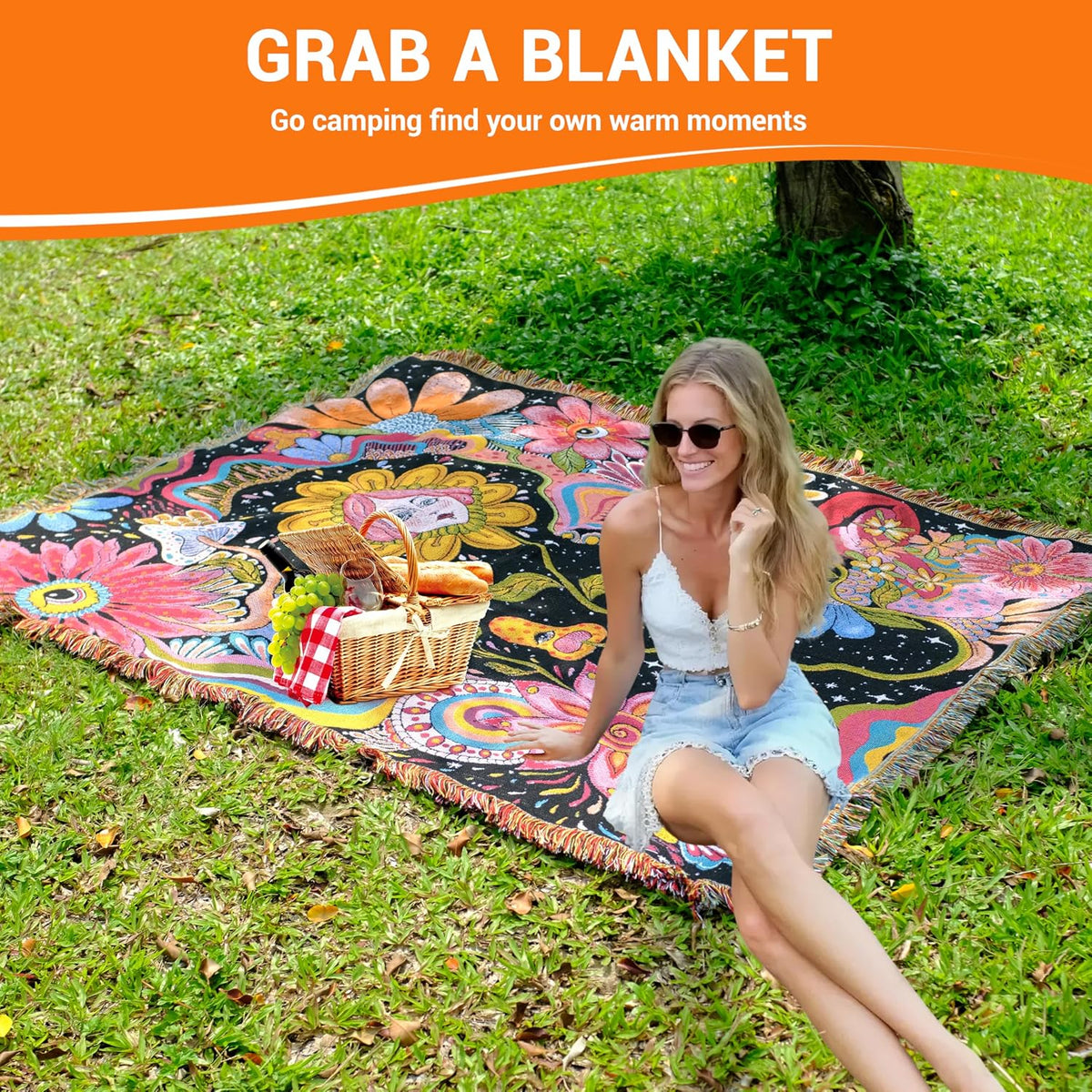 Reversible Boho Woven Throw Blanket