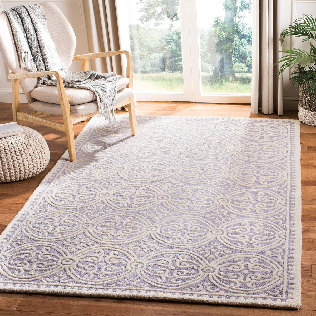 SAFAVIEH Cambridge Wool Area Rug 8'x10', Navy Blue & Ivory CAM123G