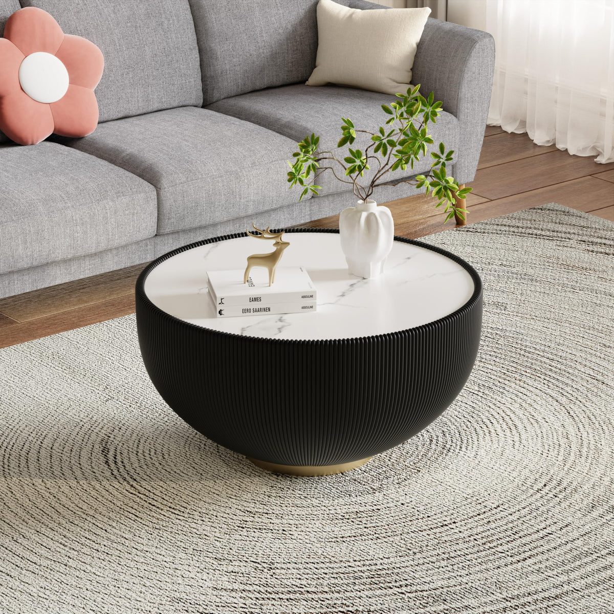 Black Drum Nesting Coffee Table Set