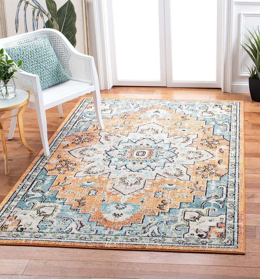 SAFAVIEH Madison Area Rug 8'x10', Traditional Ivory & Light Blue MAD473D