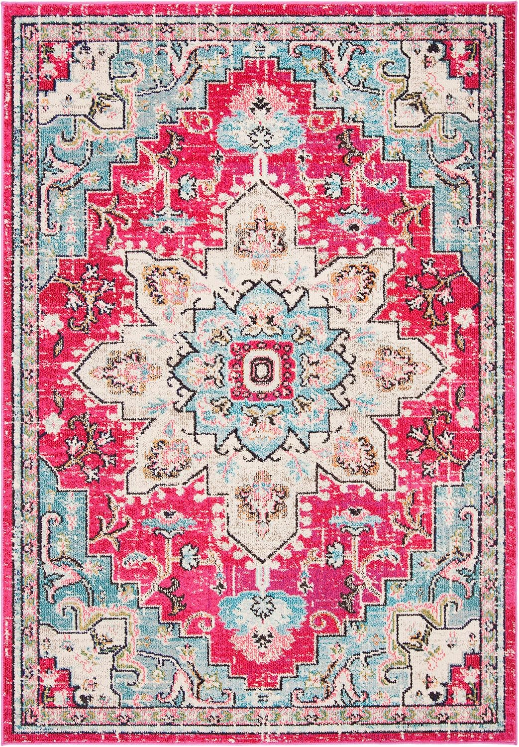 SAFAVIEH Madison Area Rug 8'x10', Traditional Ivory & Light Blue MAD473D
