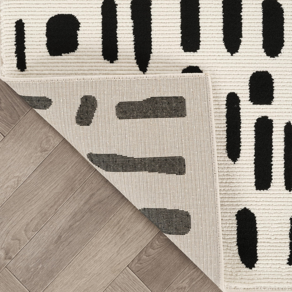 Abani Geometric Beige/Black Area Rug -6'x9' - Modern 3D Lines Design - Deco