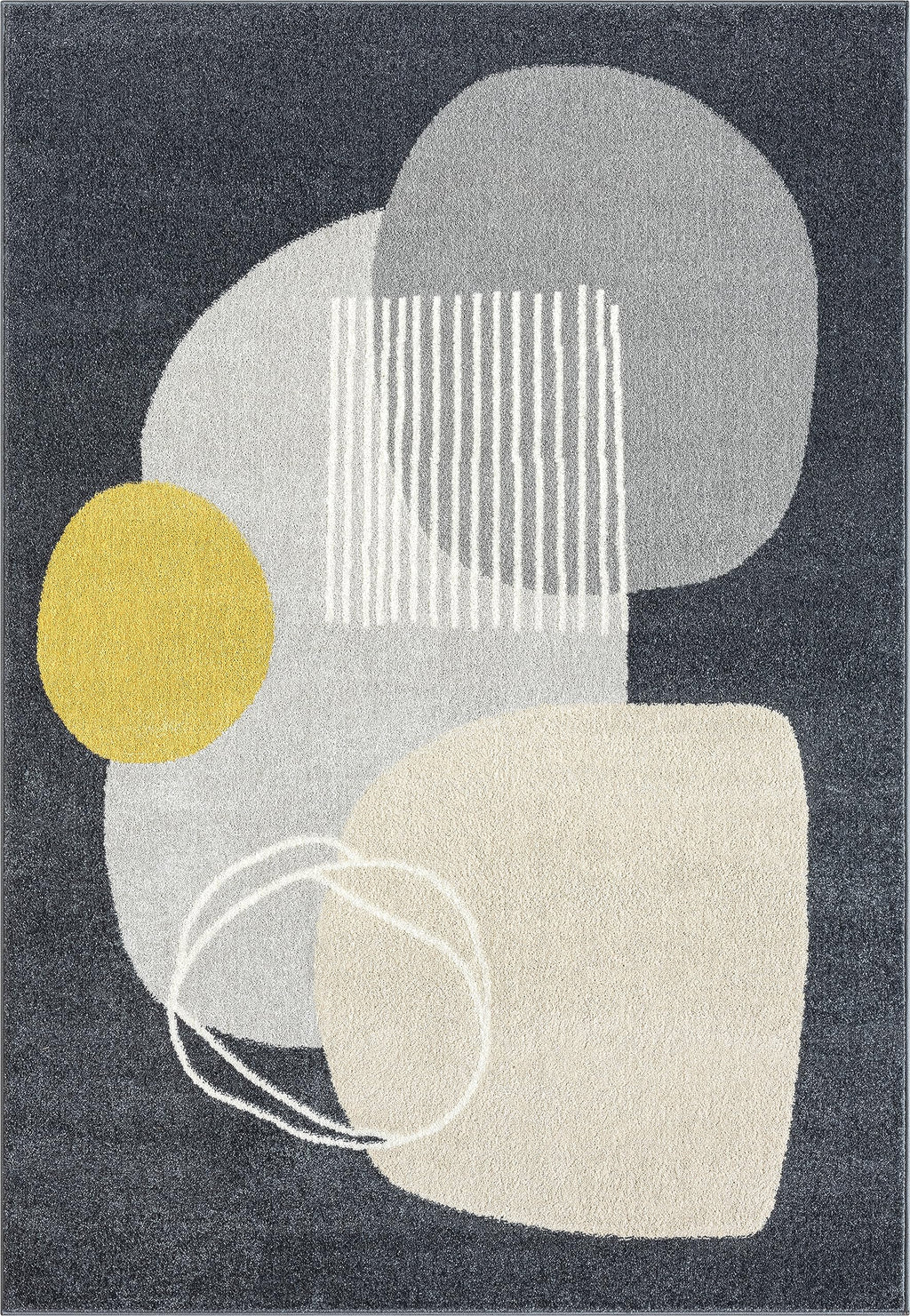 Abani Deco Collection Area Rug - Cream Minimalist Geometric Design - 8'11" x