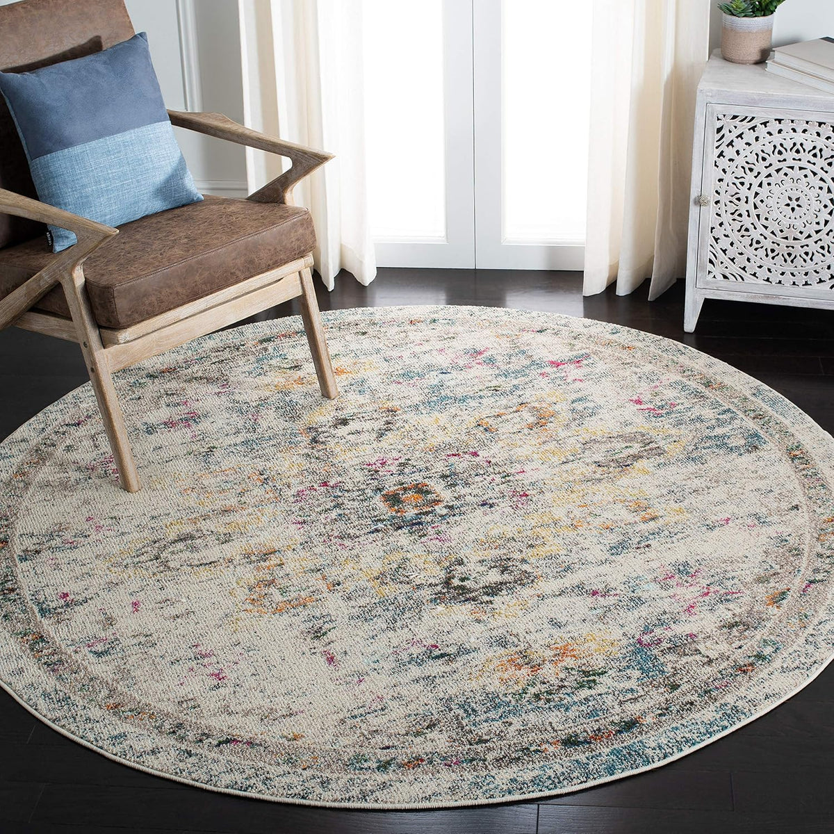 SAFAVIEH Madison Area Rug 8'x10', Traditional Ivory & Light Blue MAD473D