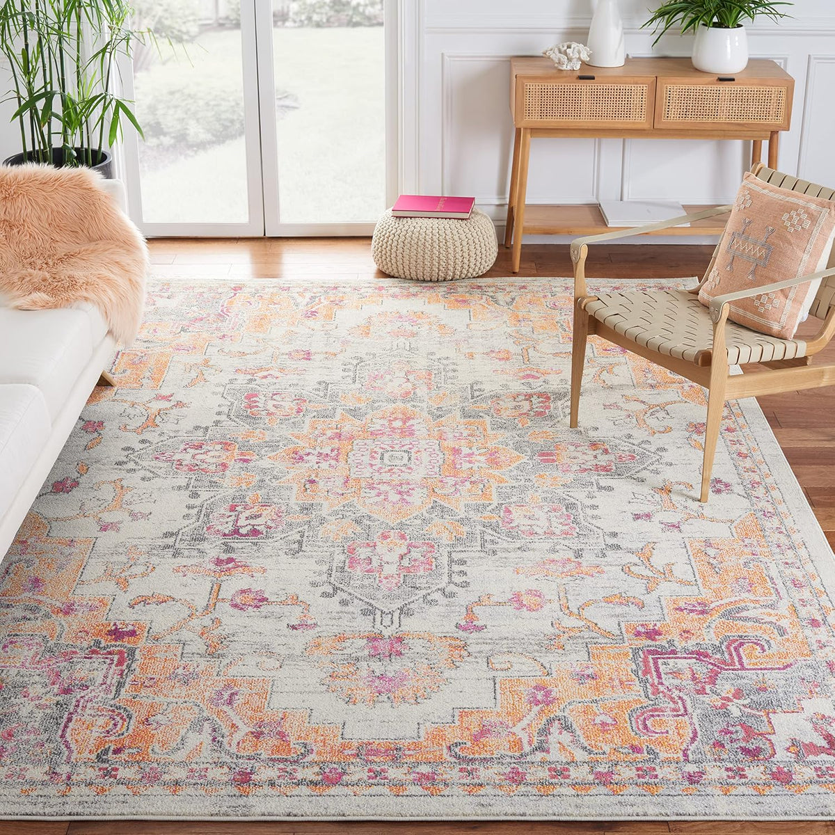 SAFAVIEH Madison Area Rug 8'x10', Traditional Ivory & Light Blue MAD473D