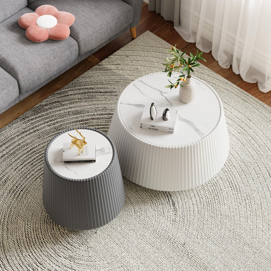 Black Drum Nesting Coffee Table Set