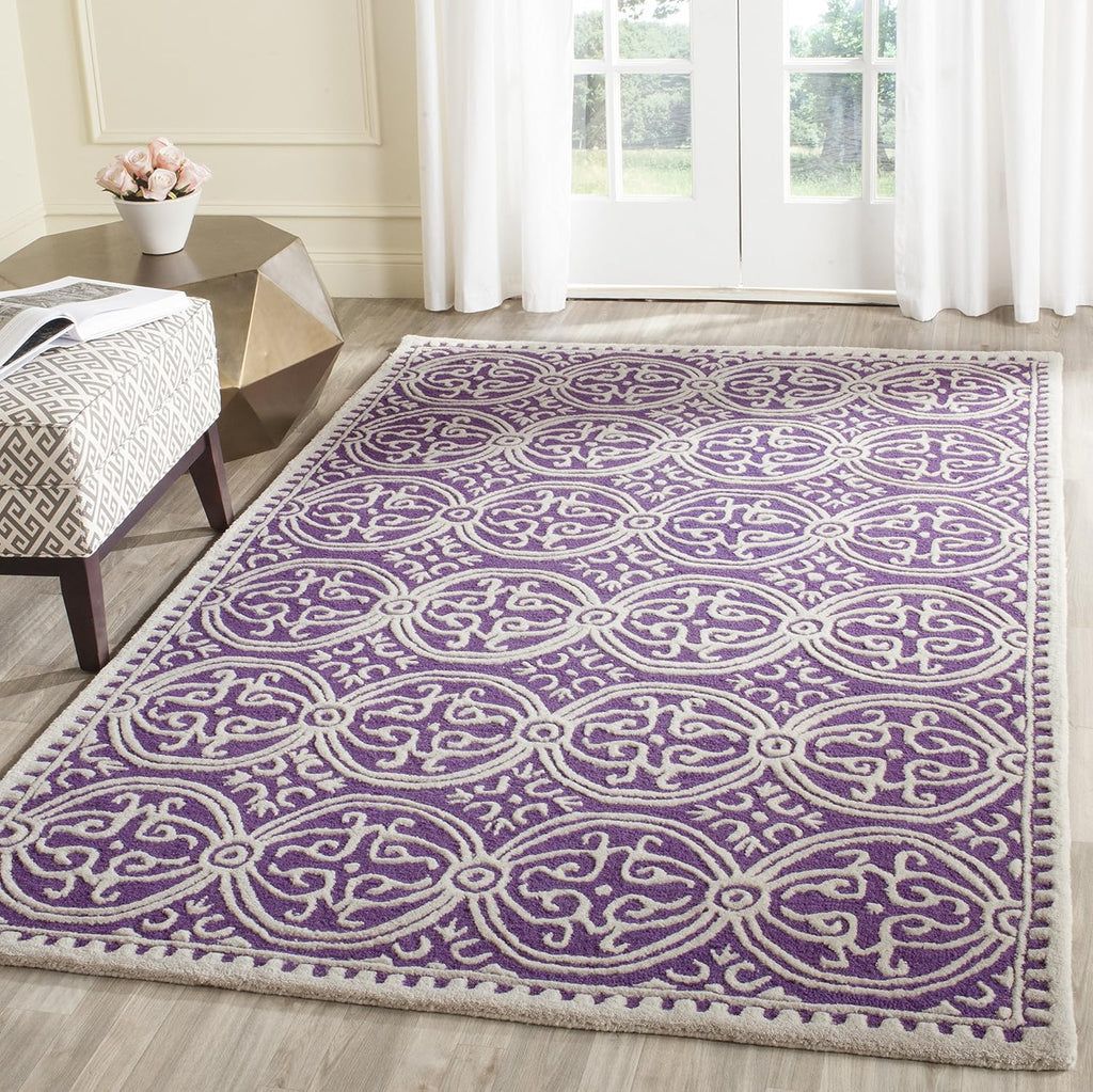 SAFAVIEH Cambridge Wool Area Rug 8'x10', Navy Blue & Ivory CAM123G