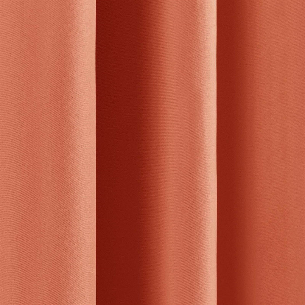 Orange Apricot Thermal Blackout Curtains, Set of Two