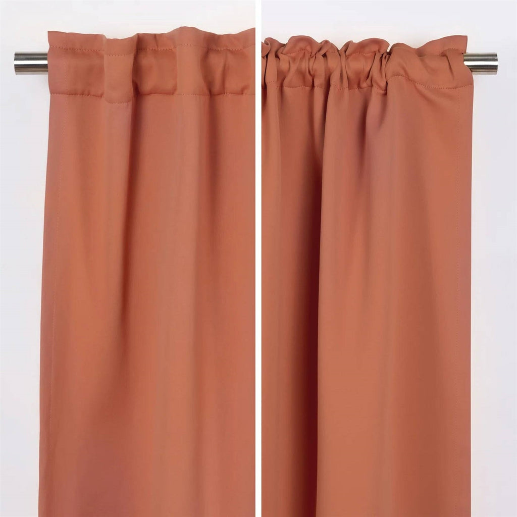 Orange Apricot Thermal Blackout Curtains, Set of Two