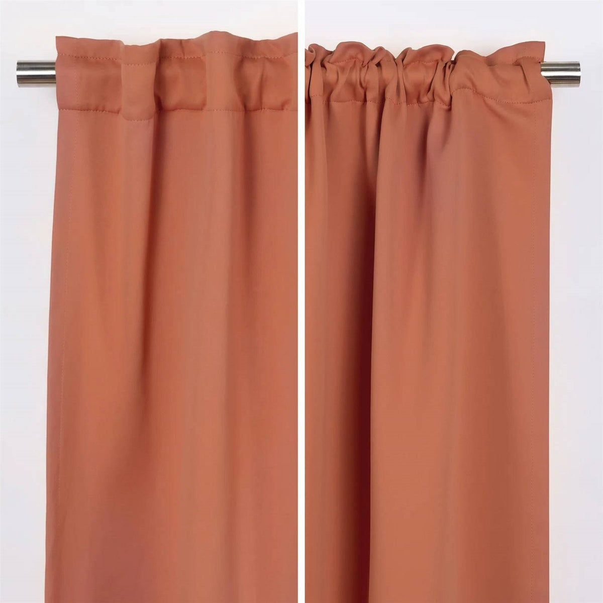 Orange Apricot Thermal Blackout Curtains, Set of Two