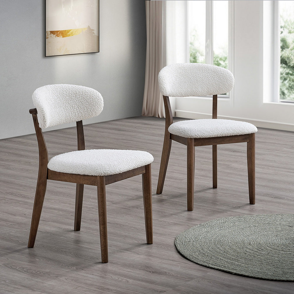 Scandinavian Dining Set with Upholstered Chairs