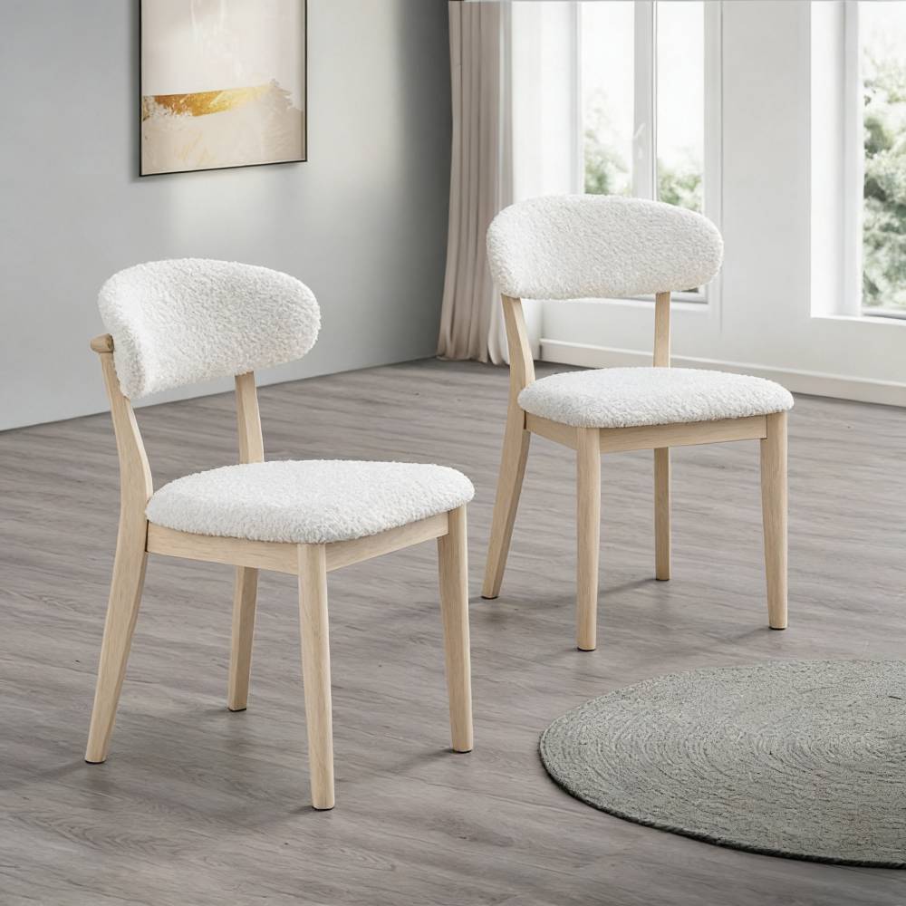 Scandinavian Dining Set with Upholstered Chairs