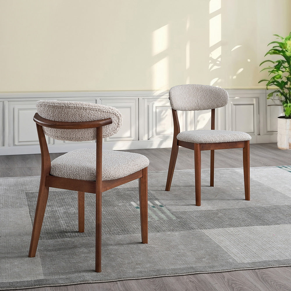 Scandinavian Dining Set with Upholstered Chairs