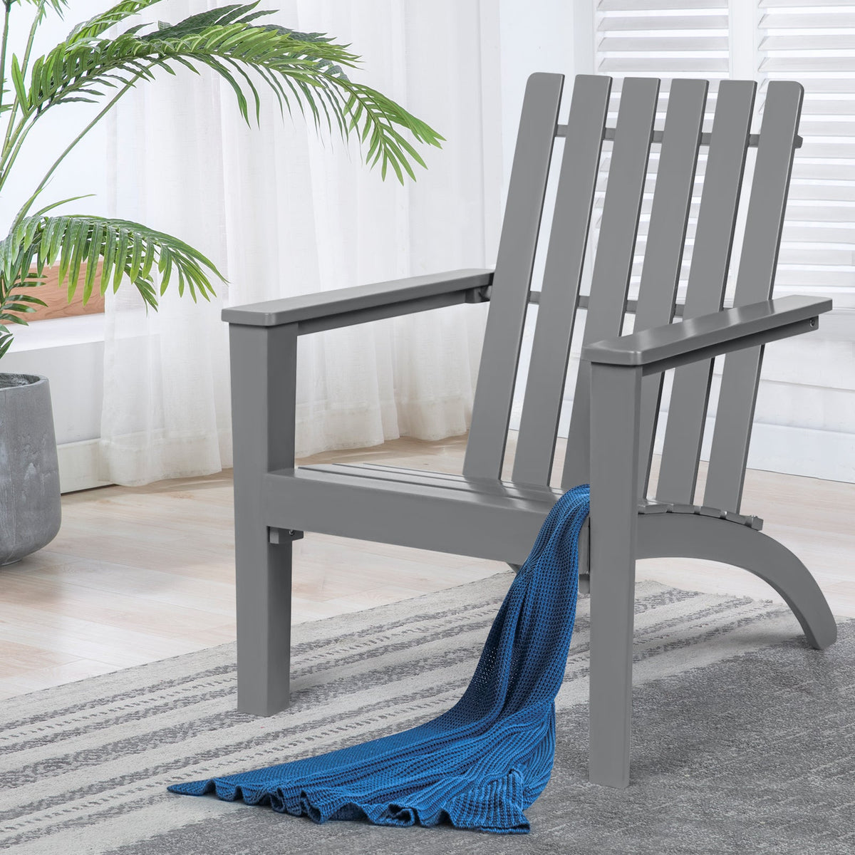 Acacia Wood Adirondack Lounge Chair