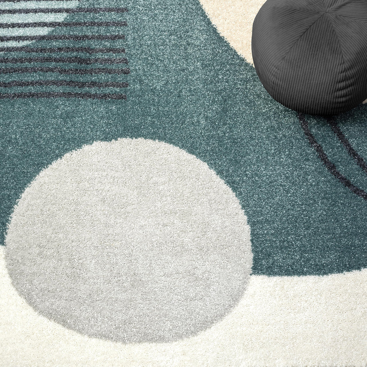 Abani Deco Collection Area Rug - Cream Minimalist Geometric Design - 8'11" x