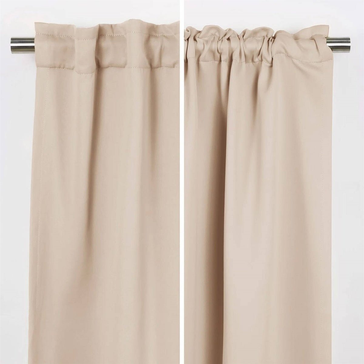 Beige Cream Thermal Blackout Curtain Panels, Set of 2