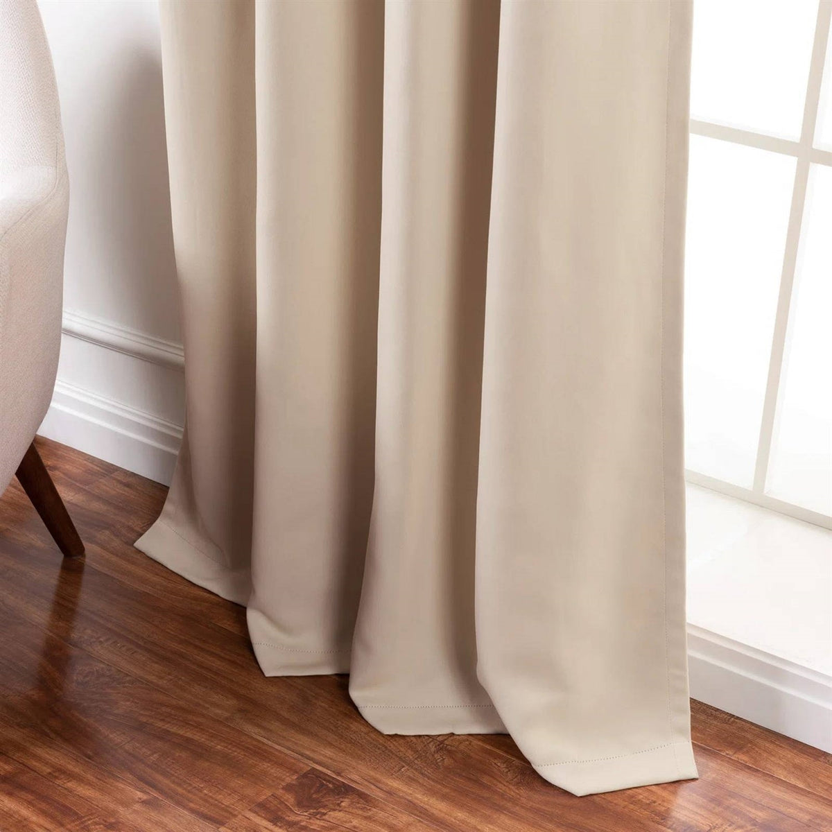 Beige Cream Thermal Blackout Curtain Panels, Set of 2