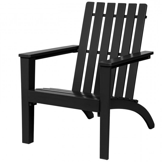 Black Acacia Wood Adirondack Lounge Chair