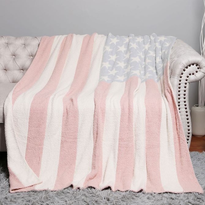 USA Flag Reversible Throw Blanket