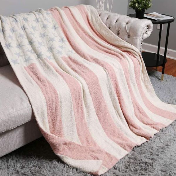 USA Flag Reversible Throw Blanket