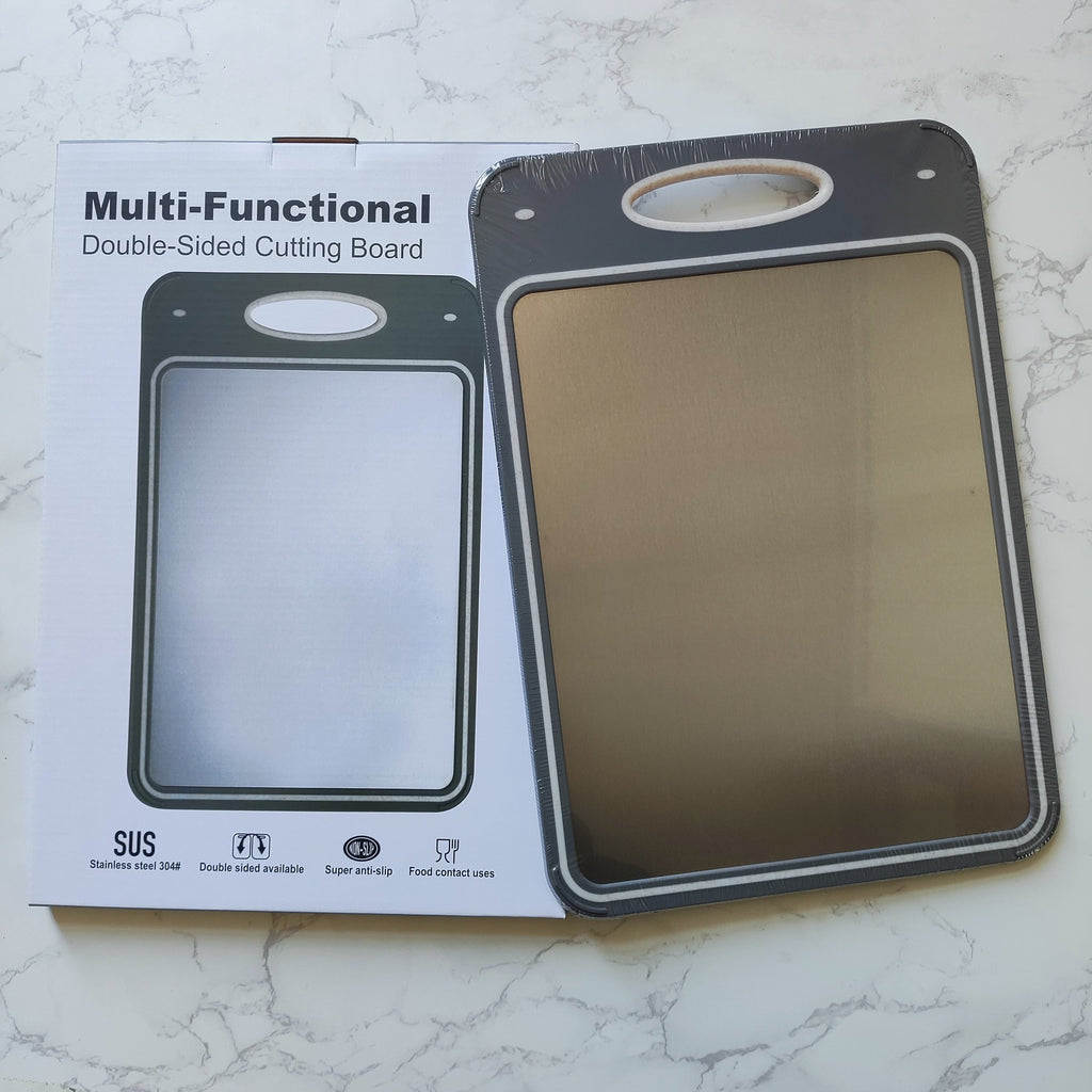 Kitchen double-sided food grade plastic cutting board 304 stainless steel cutting