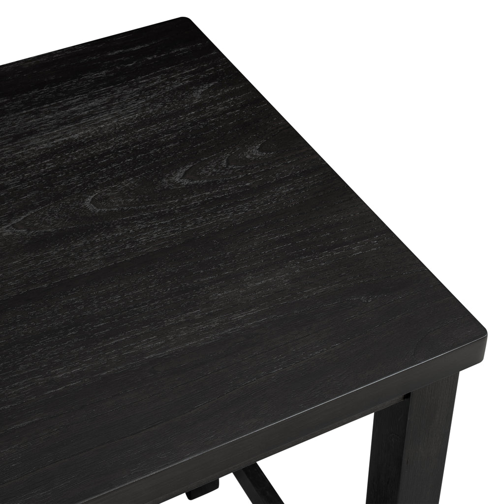 Espresso & Beige Counter-Height Dining Set