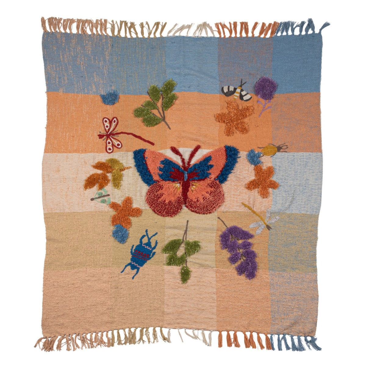 Butterfly & Insect Woven Throw Blanket