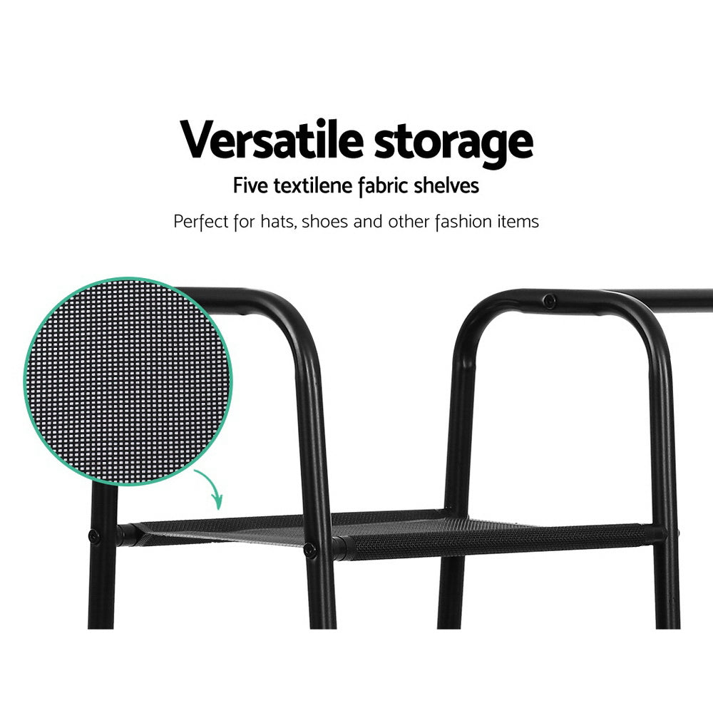 Portable Garment Rack with Storage Shelf