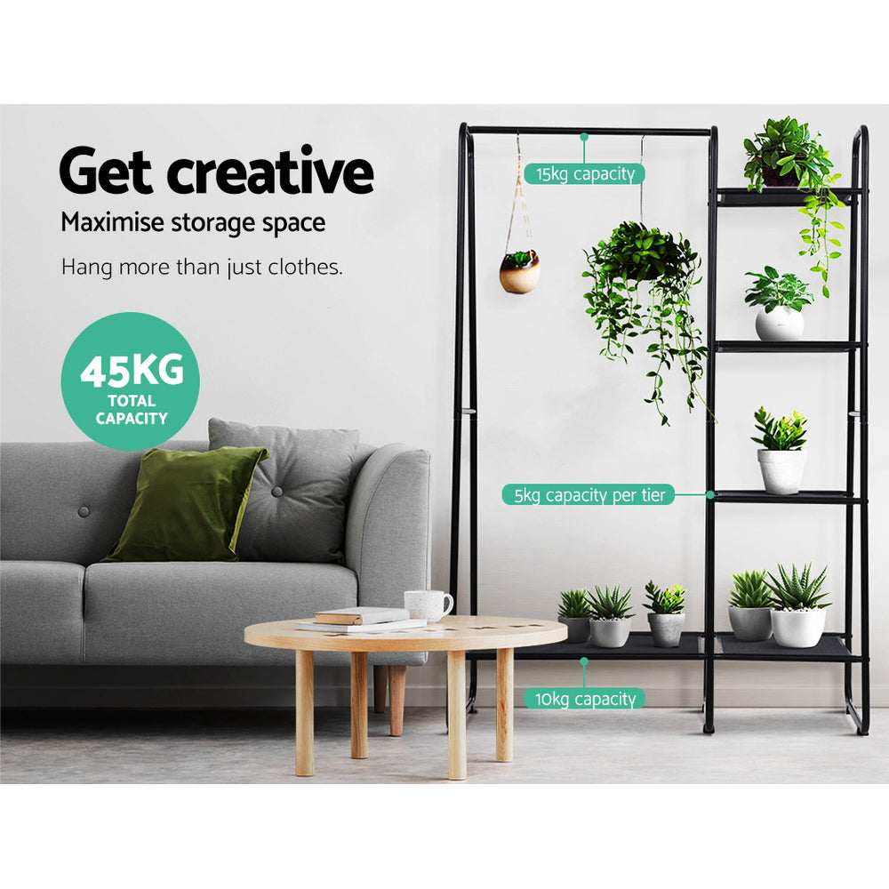 Portable Garment Rack with Storage Shelf